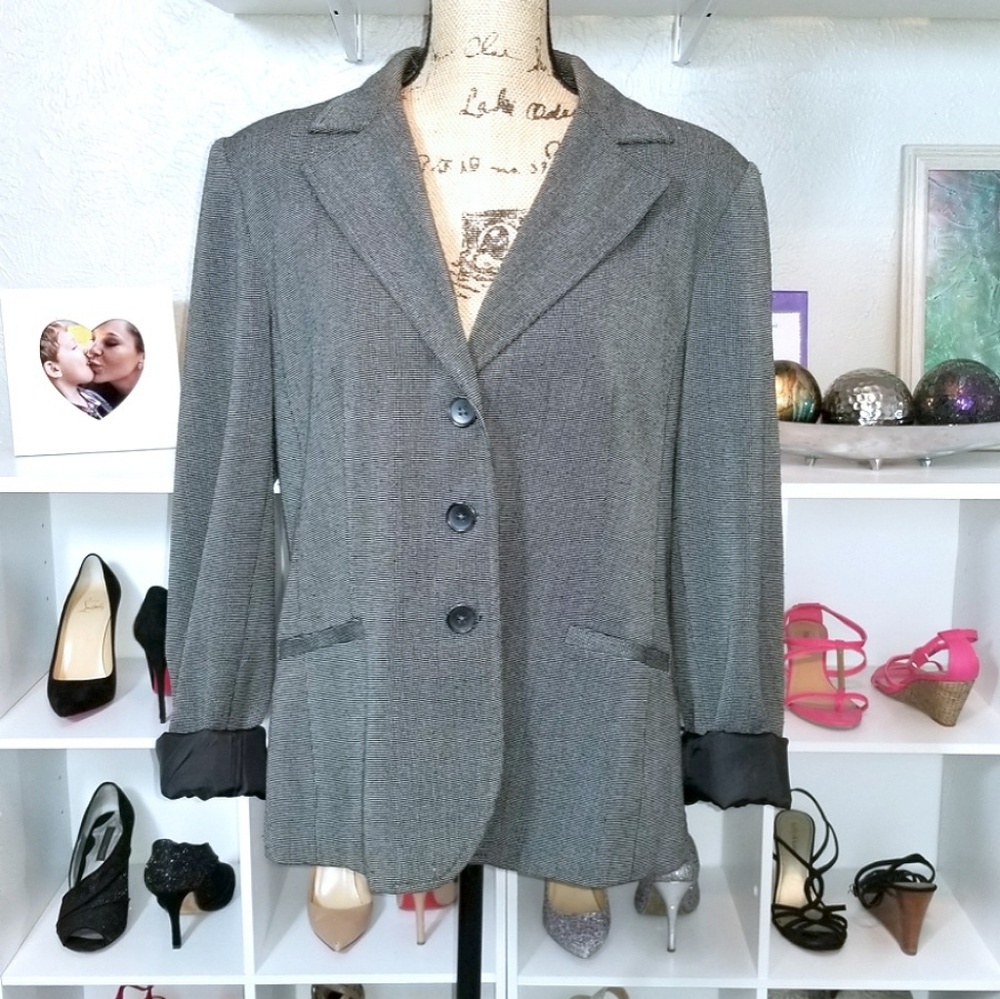 Rafaella Charcoal Gray Stretch Blazer Suit Jacket Plus Size 16